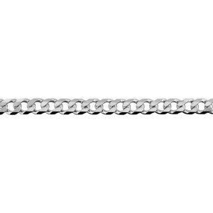 Sterling Silver Bevelled Diamond Cut Curb Chain