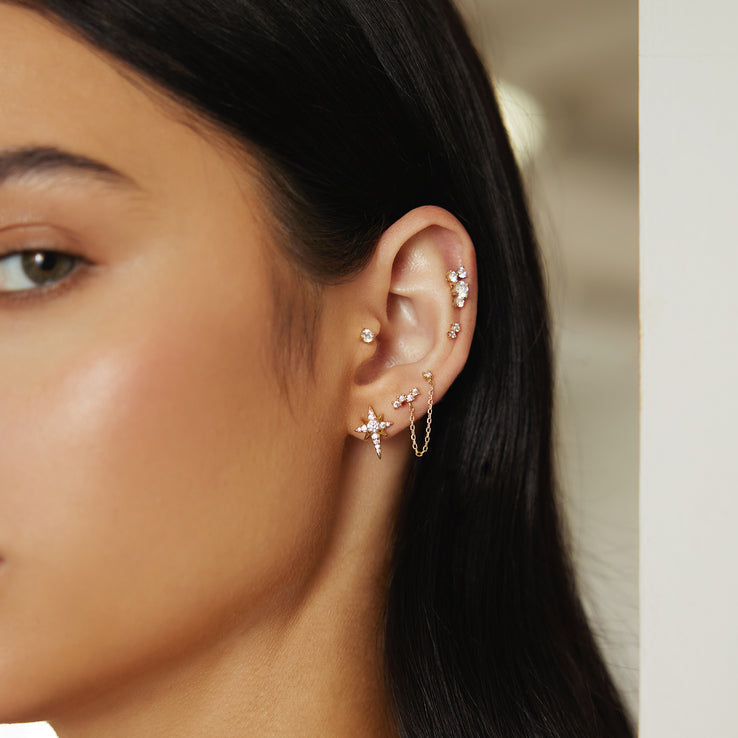 Ania Haie Eight-Pointed Star Stud Earrings