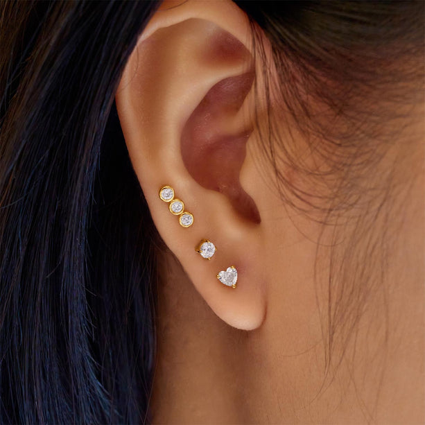 Ania Haie Triple Stone Bezel Barbell Single Earring