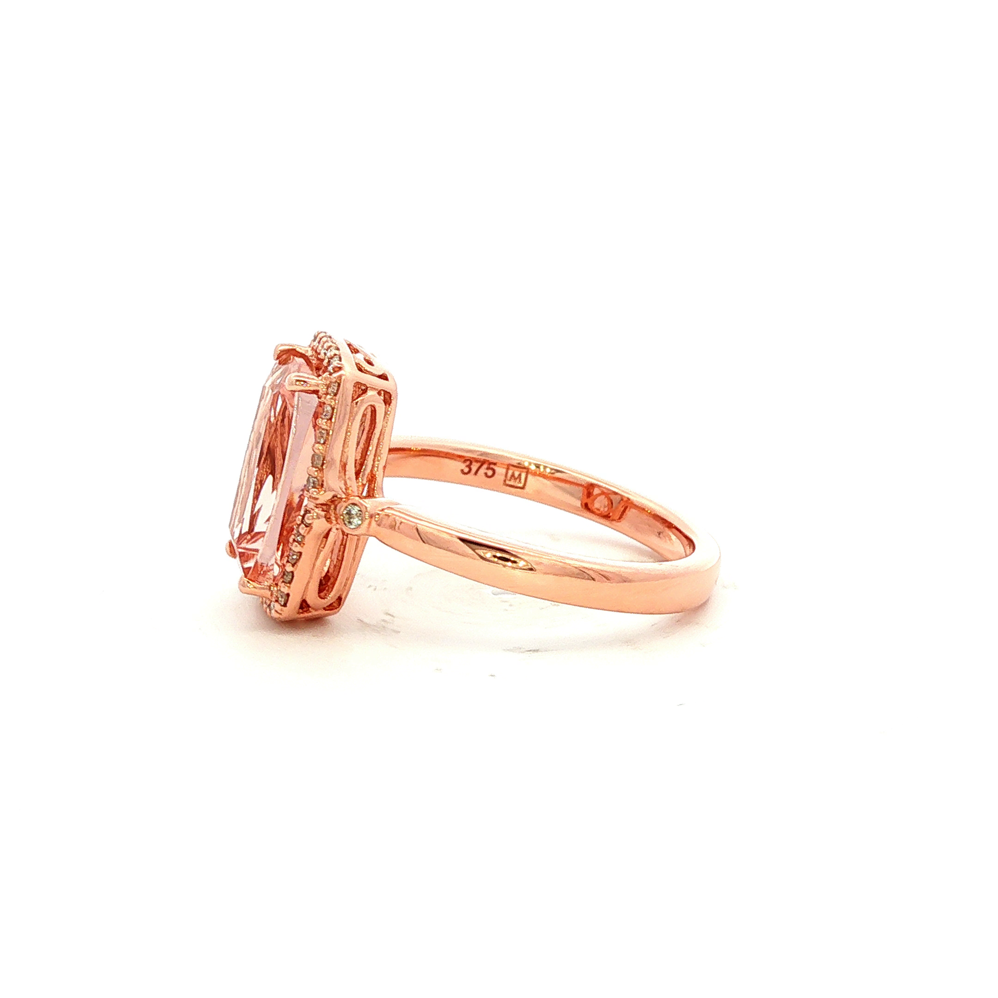 Morganite and Diamond Dress Ring in Yellow Gold