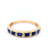 Sapphire and Diamond Dress Ring Set in Yellow Gold