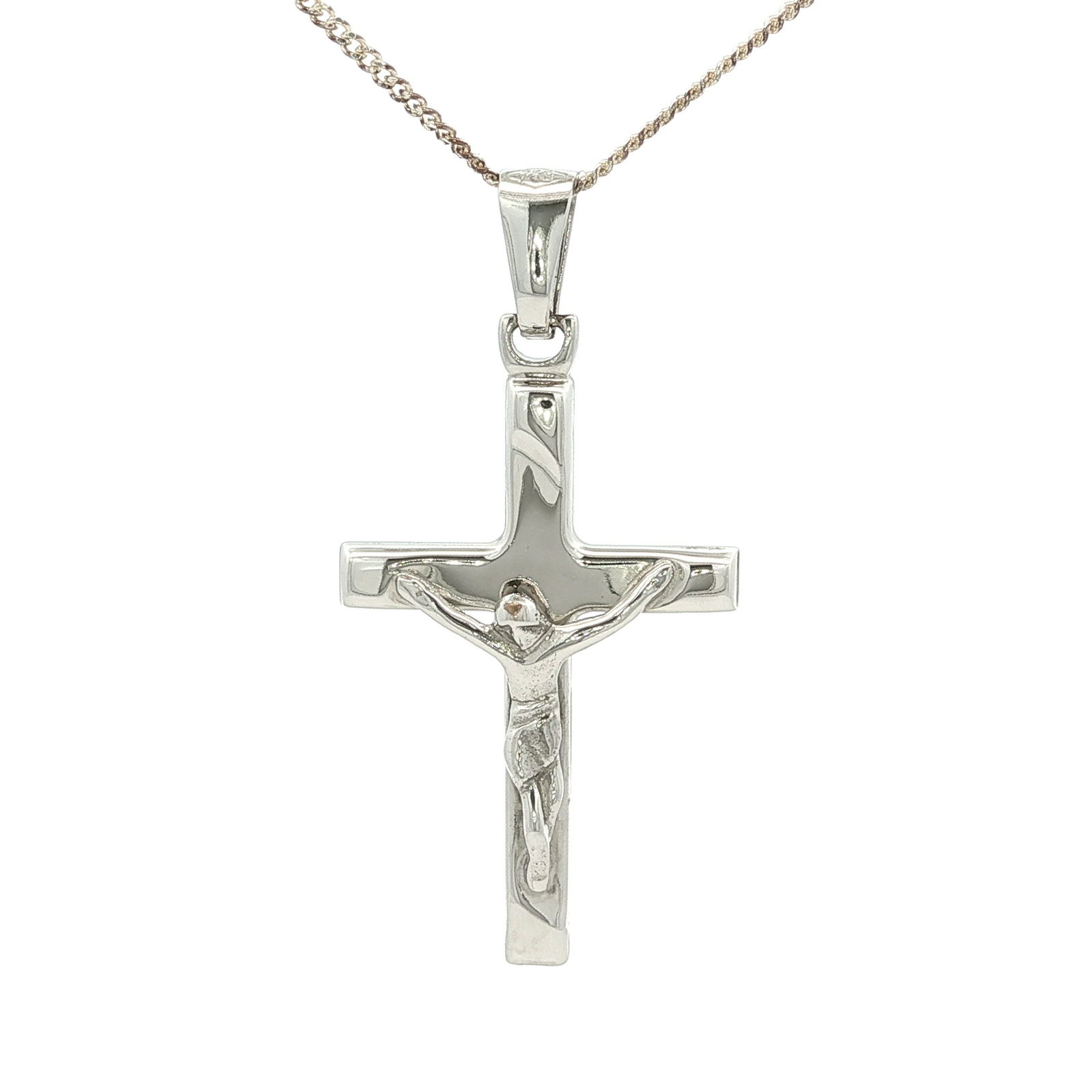 White Gold Crucifix Pendant