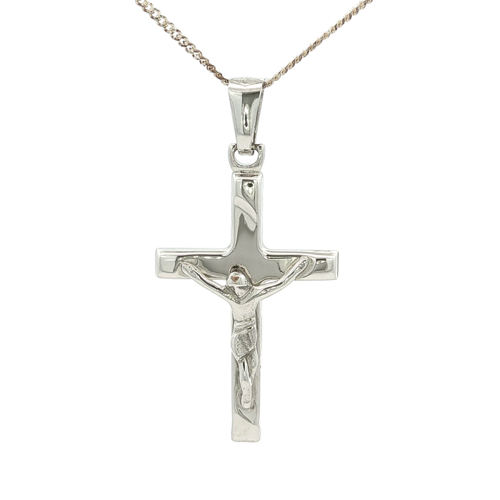 White Gold Crucifix Pendant