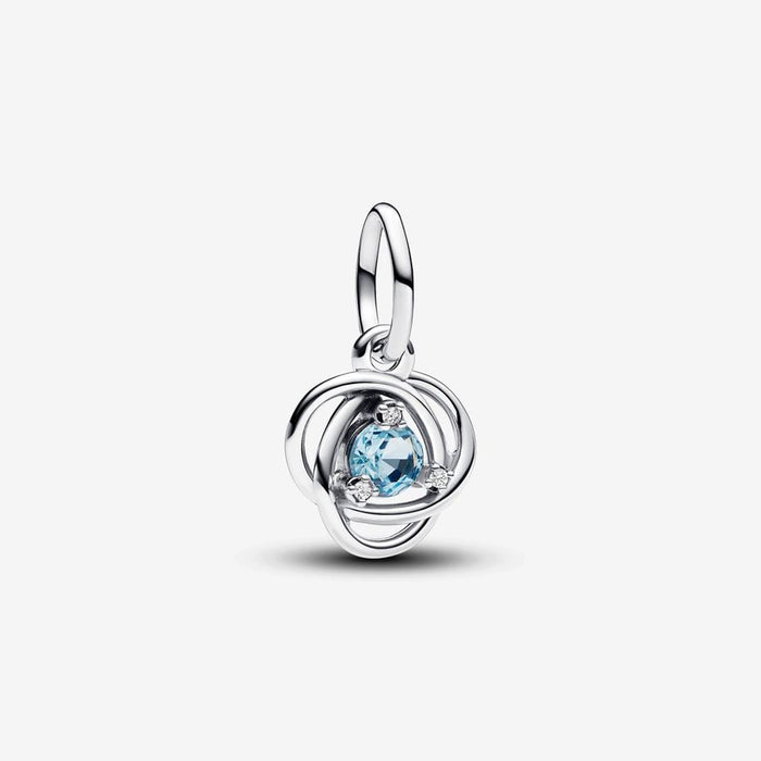 March Crystal Birthstone Eternity Circle Dangle Charm
