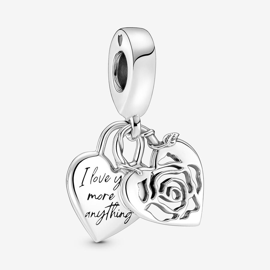 Love and Rose Padlock Charm