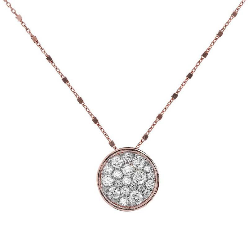 Bronzallure Altissima Necklace with Round Pavé Pendant