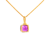 Amethyst and Diamond Pendant in Yellow Gold