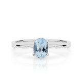 Sterling Silver Blue Topaz Oval Ring