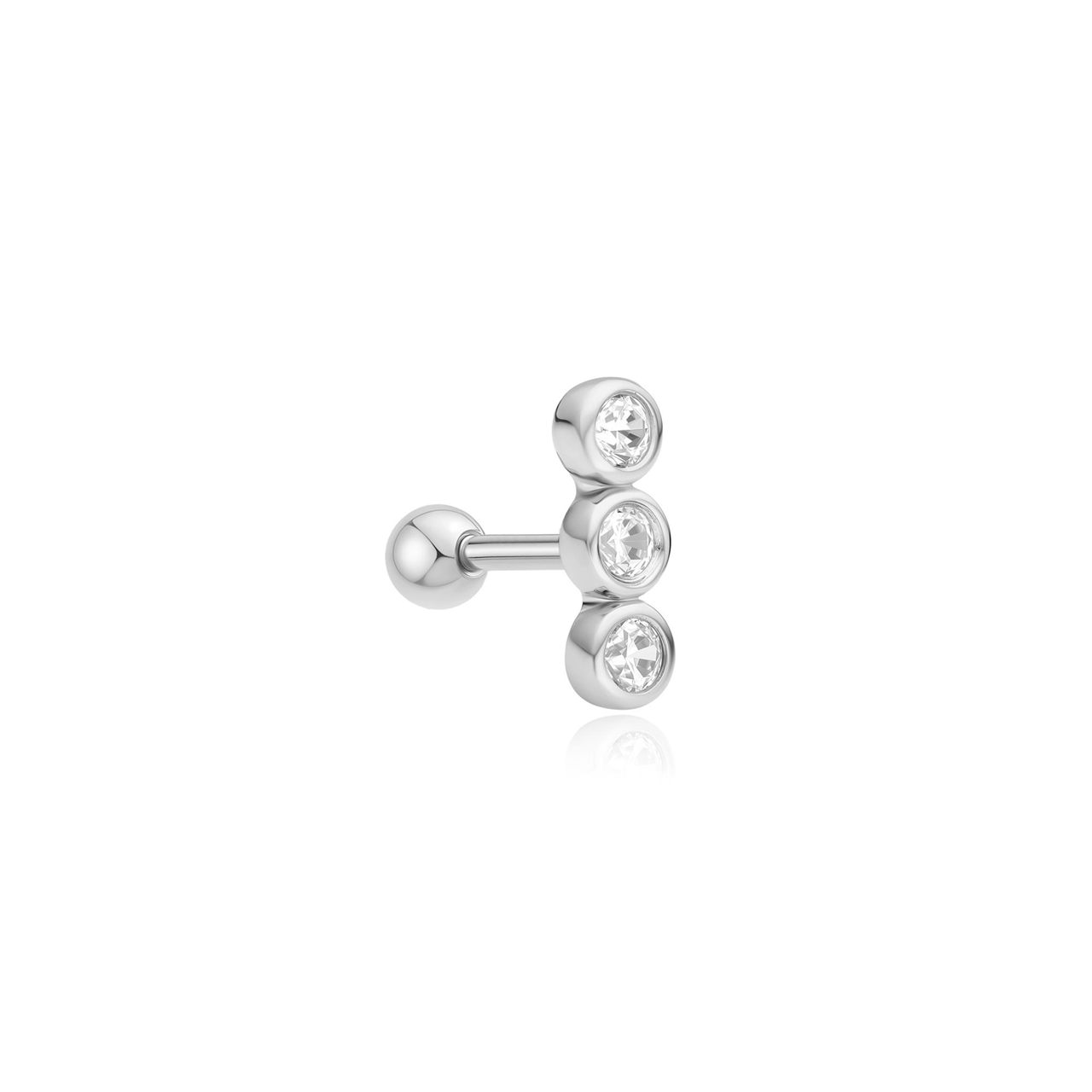 Ania Haie Triple Stone Bezel Barbell Single Earring