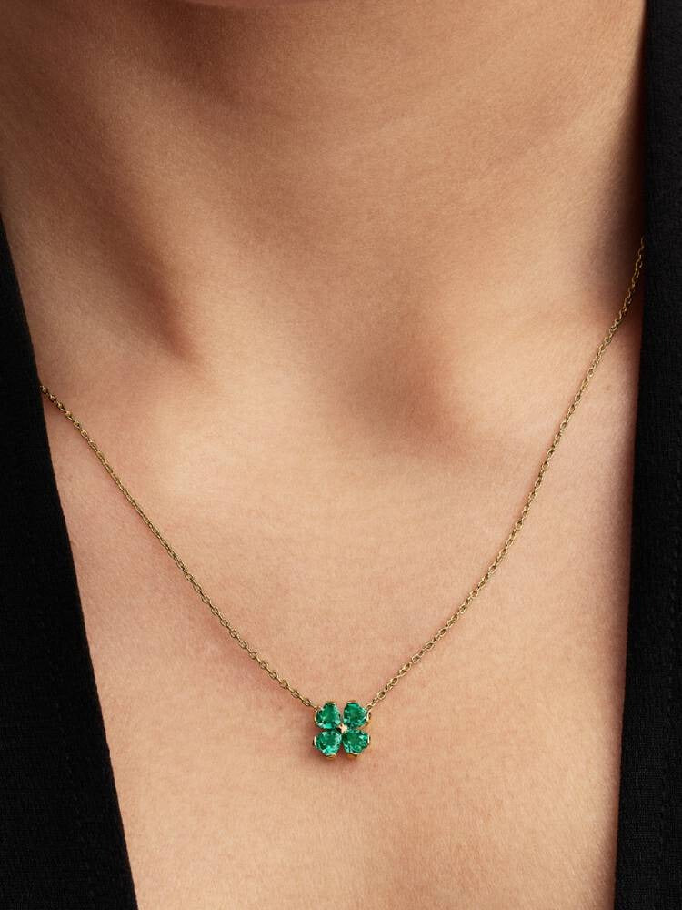 Pandora Green Lucky Clover Pendant Necklace