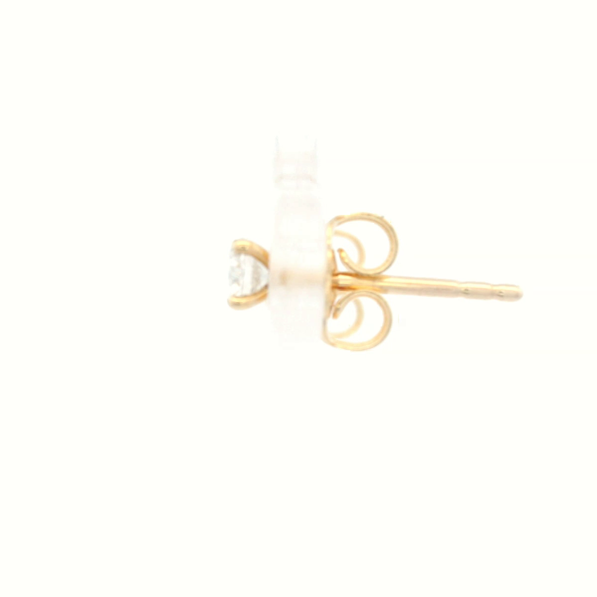 Round Brilliant Cut Diamond in a 4 Claw Yellow Gold Studs