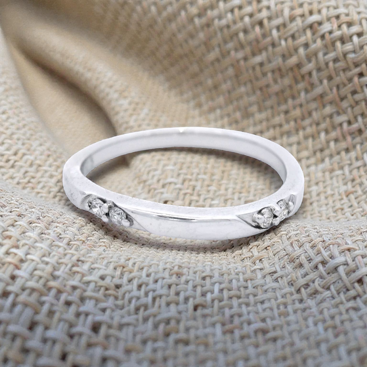 Argle Diamond Stacker Dress Ring set in 18ct White Gold