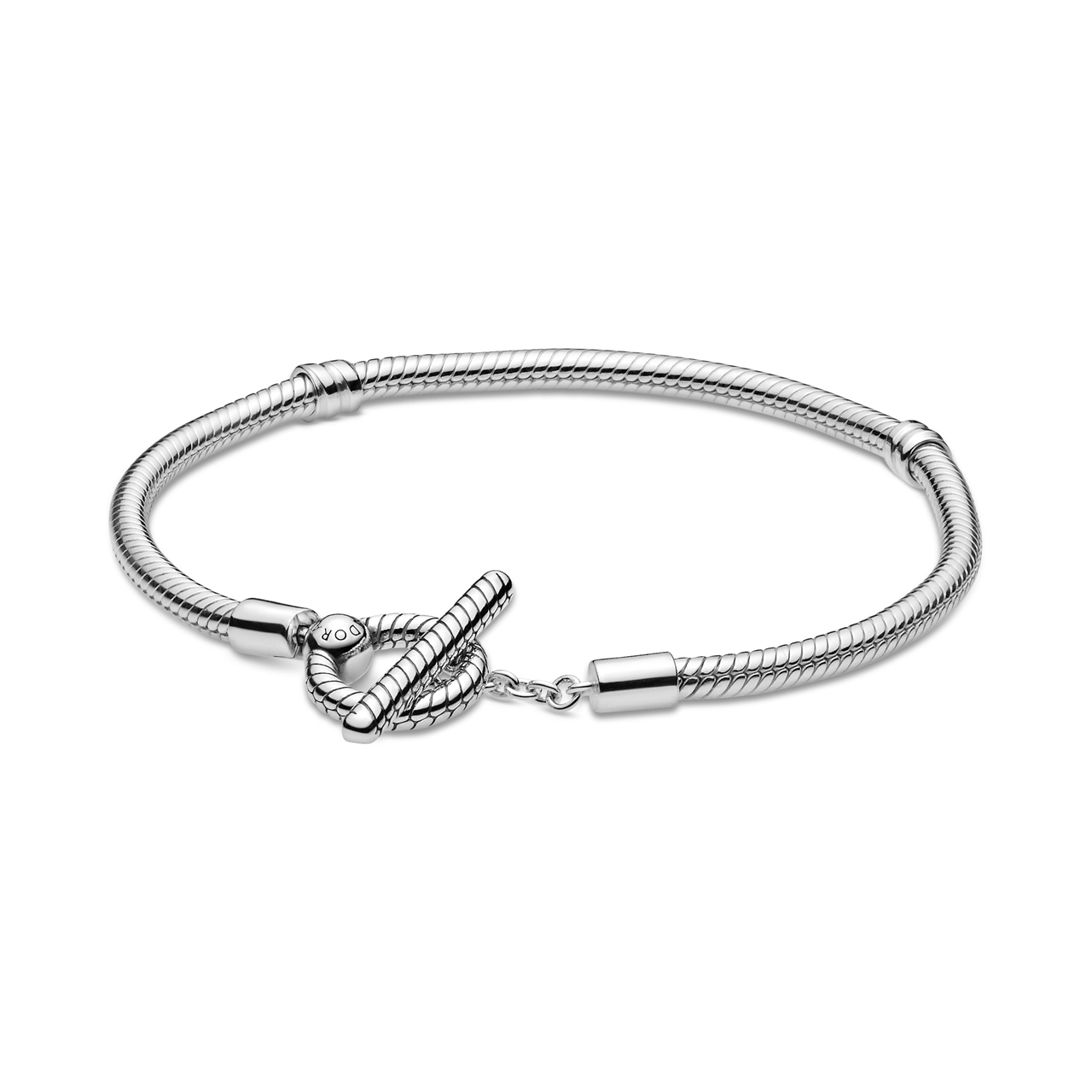 Pandora Moments T-Bar Silver Snake Chain Bracelet