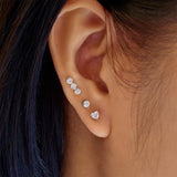 Ania Haie Triple Stone Bezel Barbell Single Earring