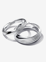 Twisted sterling silver ring set