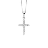 Ellani Sterling Silver Necklace with Cross Shaped Pendant