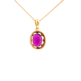 Amethyst and Diamond Pendant on a 9ct Yellow Gold Chain