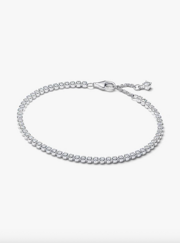 14k gold-plated tennis bracelet with clear cubic zirconia