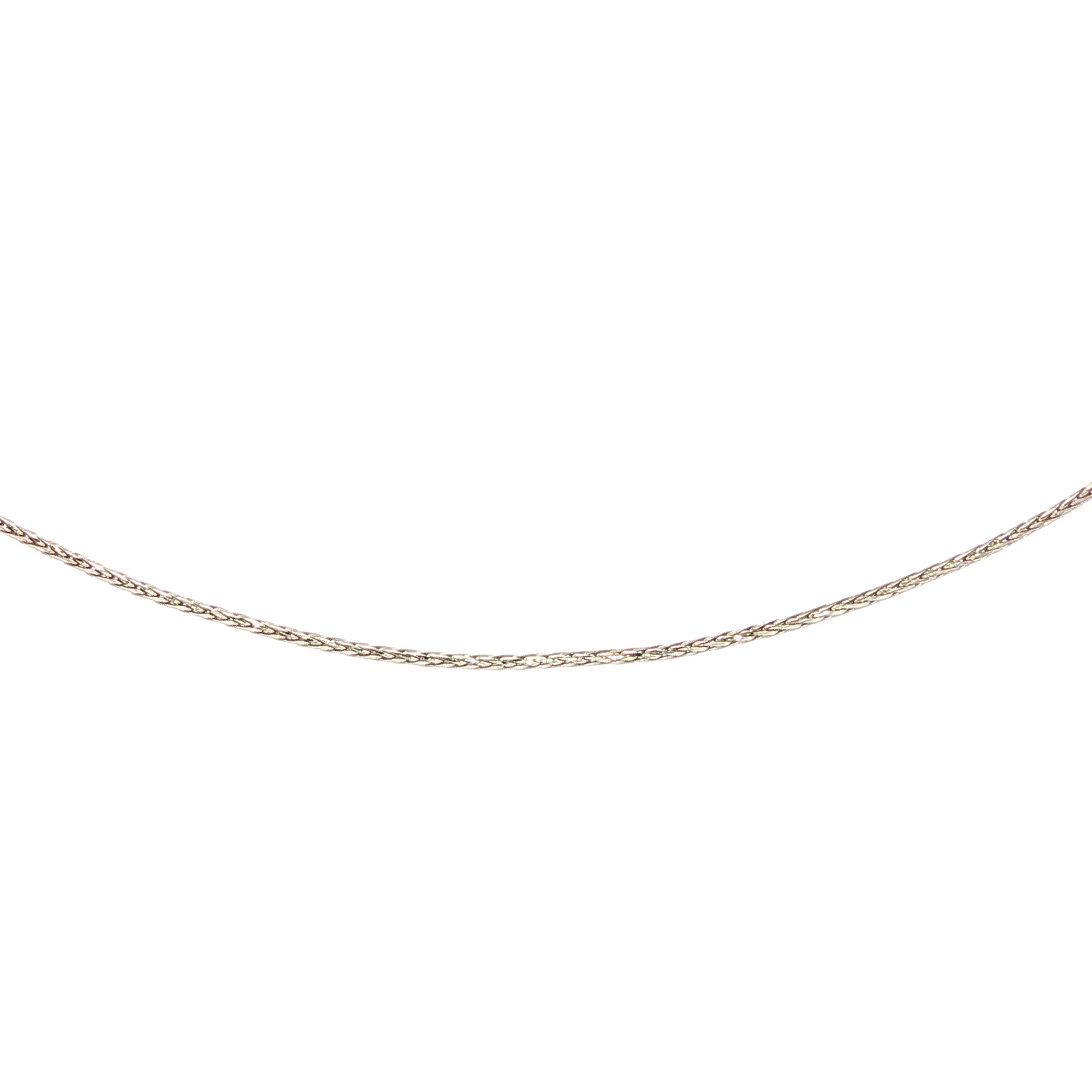 Triple Wheat 12 Cuts (Round Look) Necklace in White Gold