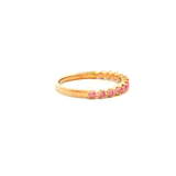 Straight Claw Set Pink Sapphire Dress Ring in Yellow Gold