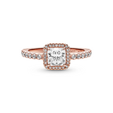 Pandora Square Sparkle Halo Ring