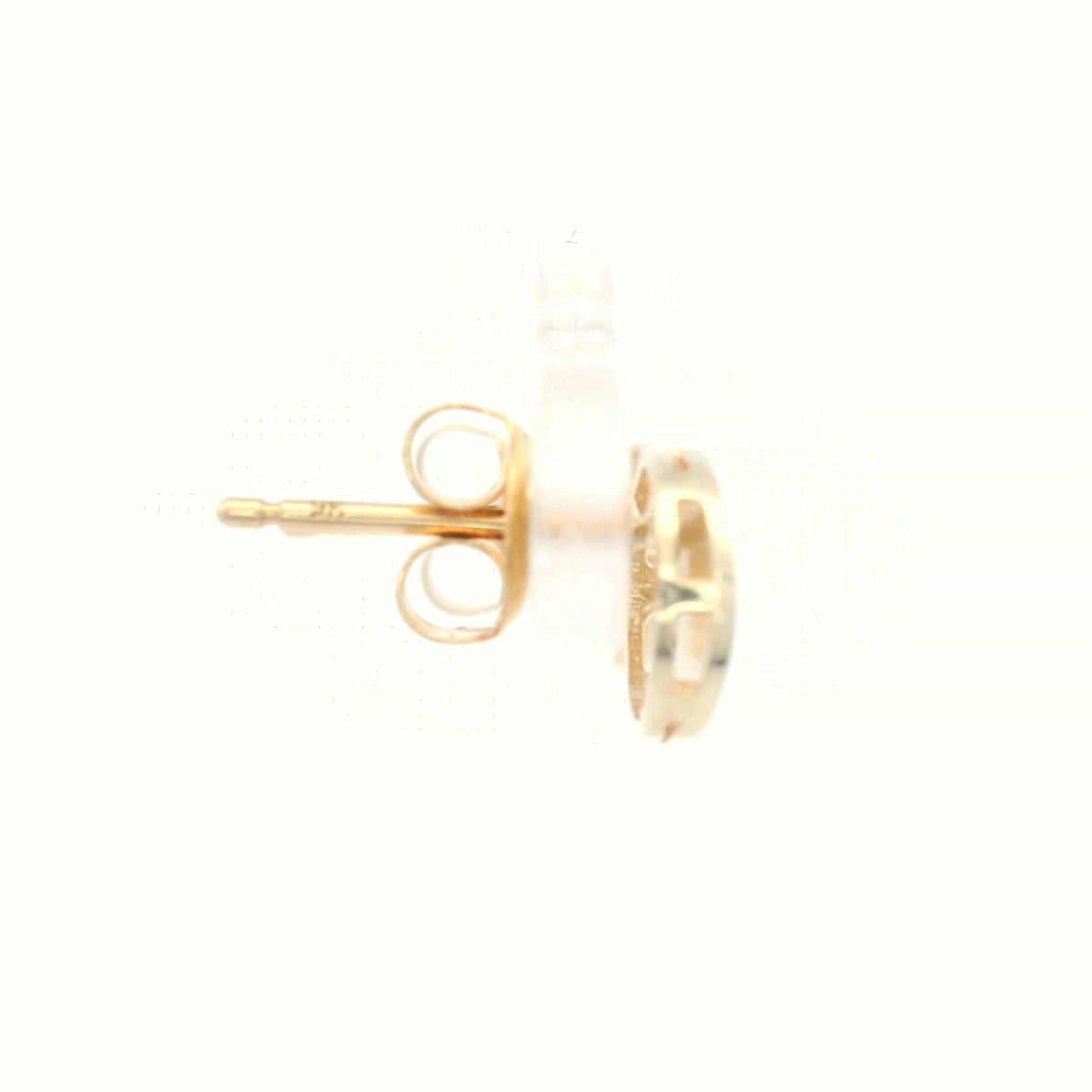 Circle Diamond Set in 9ct Yellow Gold Stud Earrings