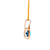 London Blue Square Checker Board Topaz and Diamond Pendant