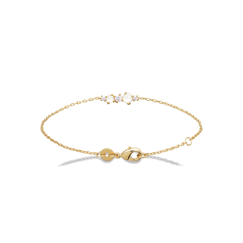 18ct YG Plated Alloy CZ &amp; Ms Bracelet