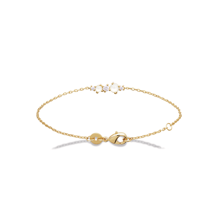 18ct YG Plated Alloy CZ & Ms Bracelet