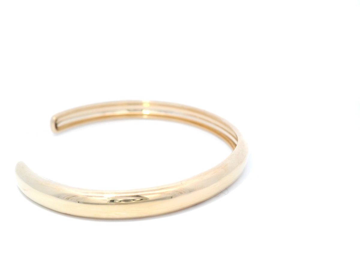 Hollow Bangle In Yellow Gold