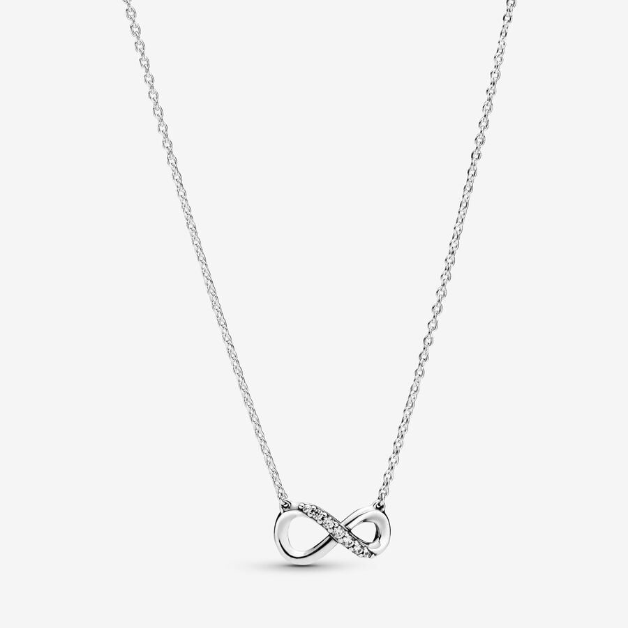 Sparkling Sterling Silver Infinity Collier Necklace