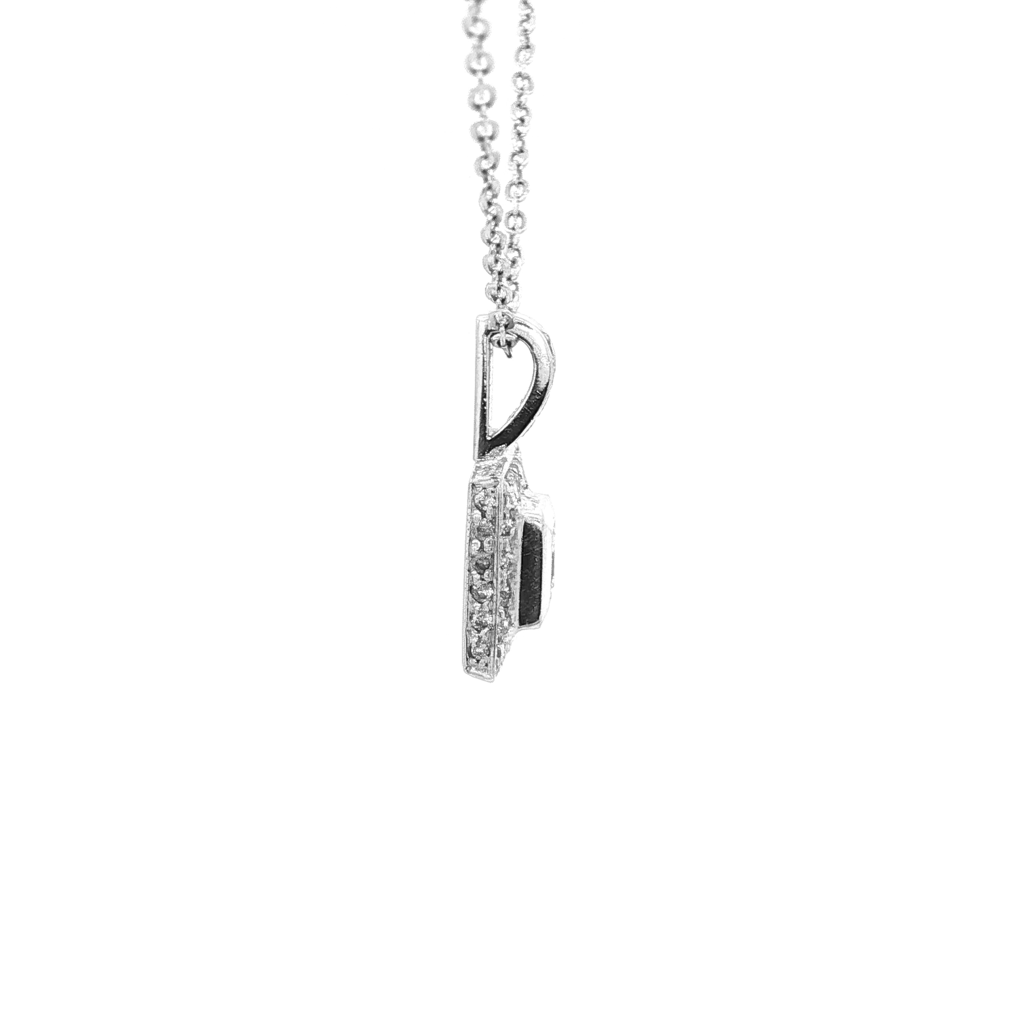 White Gold Necklace with Princess-Cut Diamond Pendant