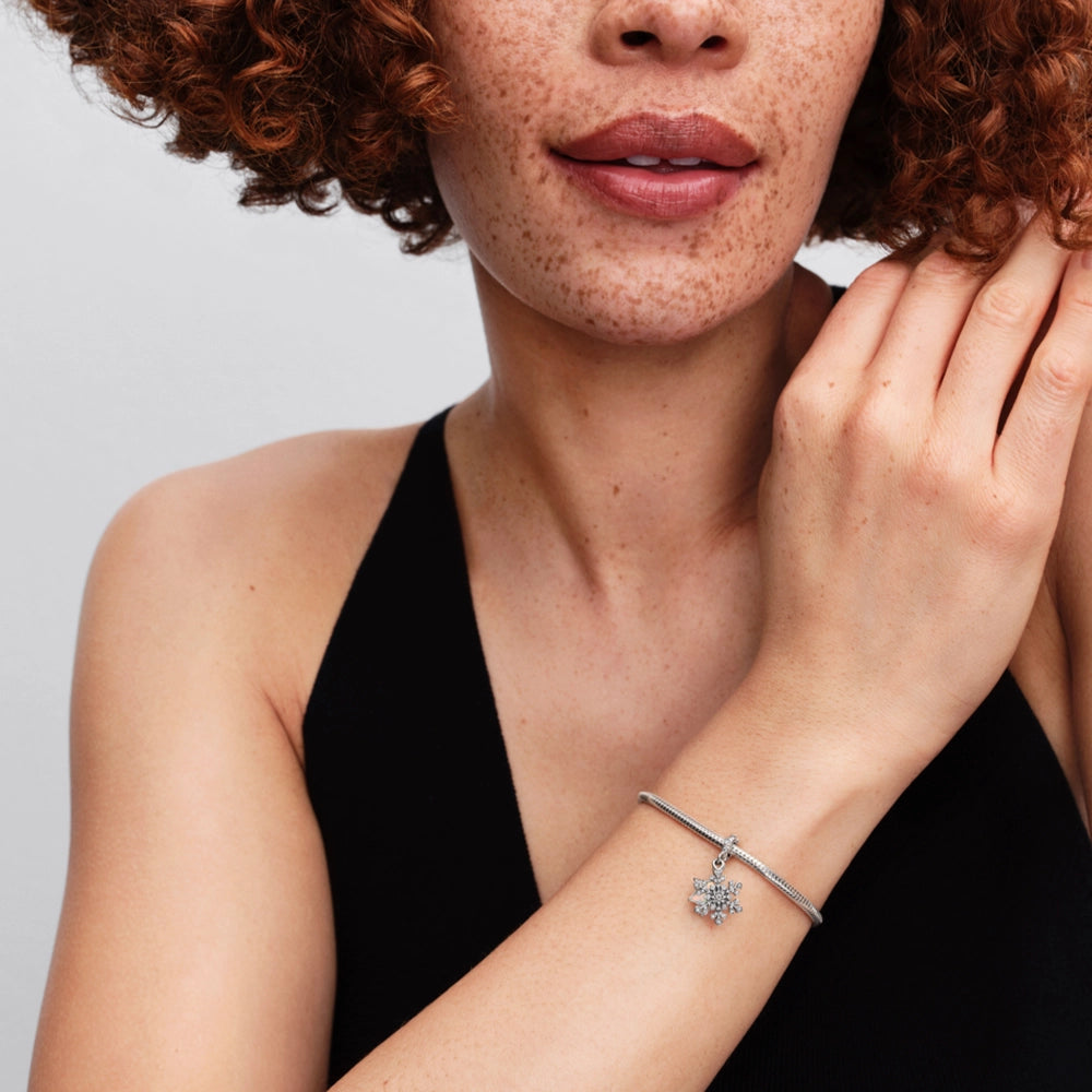 Pandora Opalescent Snowflake Double Dangle Charm