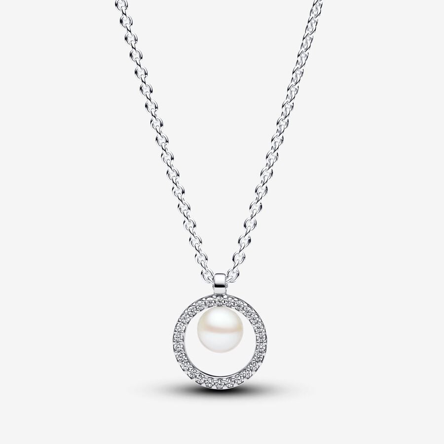 Treated Freshwater Cultured Pearl & Pavé Collier Necklace