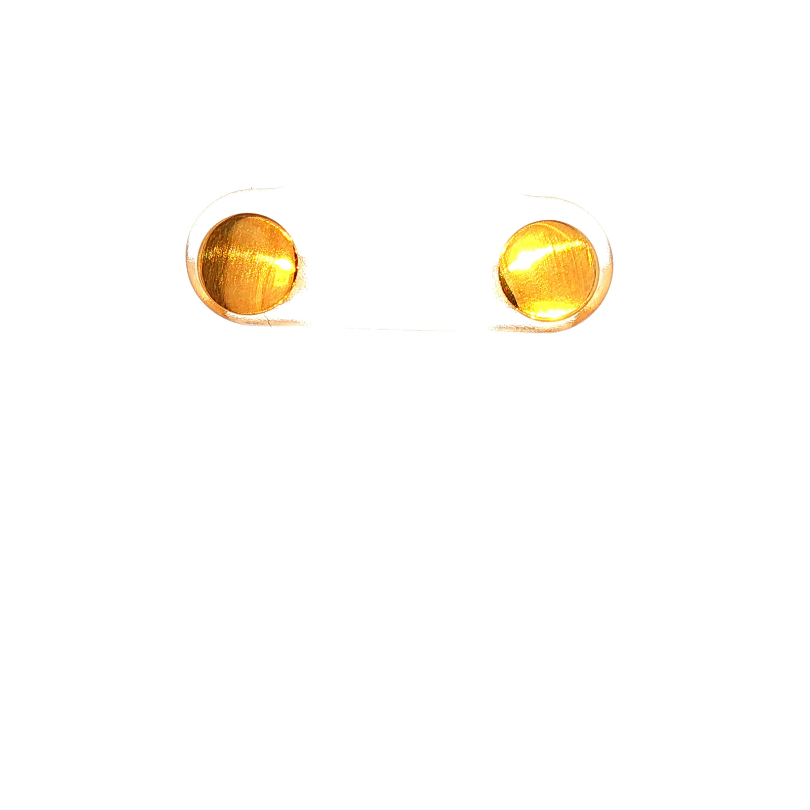 Flat Round Stud Earrings in Yellow Gold