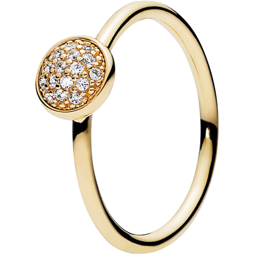 Pandora Dazzling Droplet 14ct Gold Feature Ring w CZ