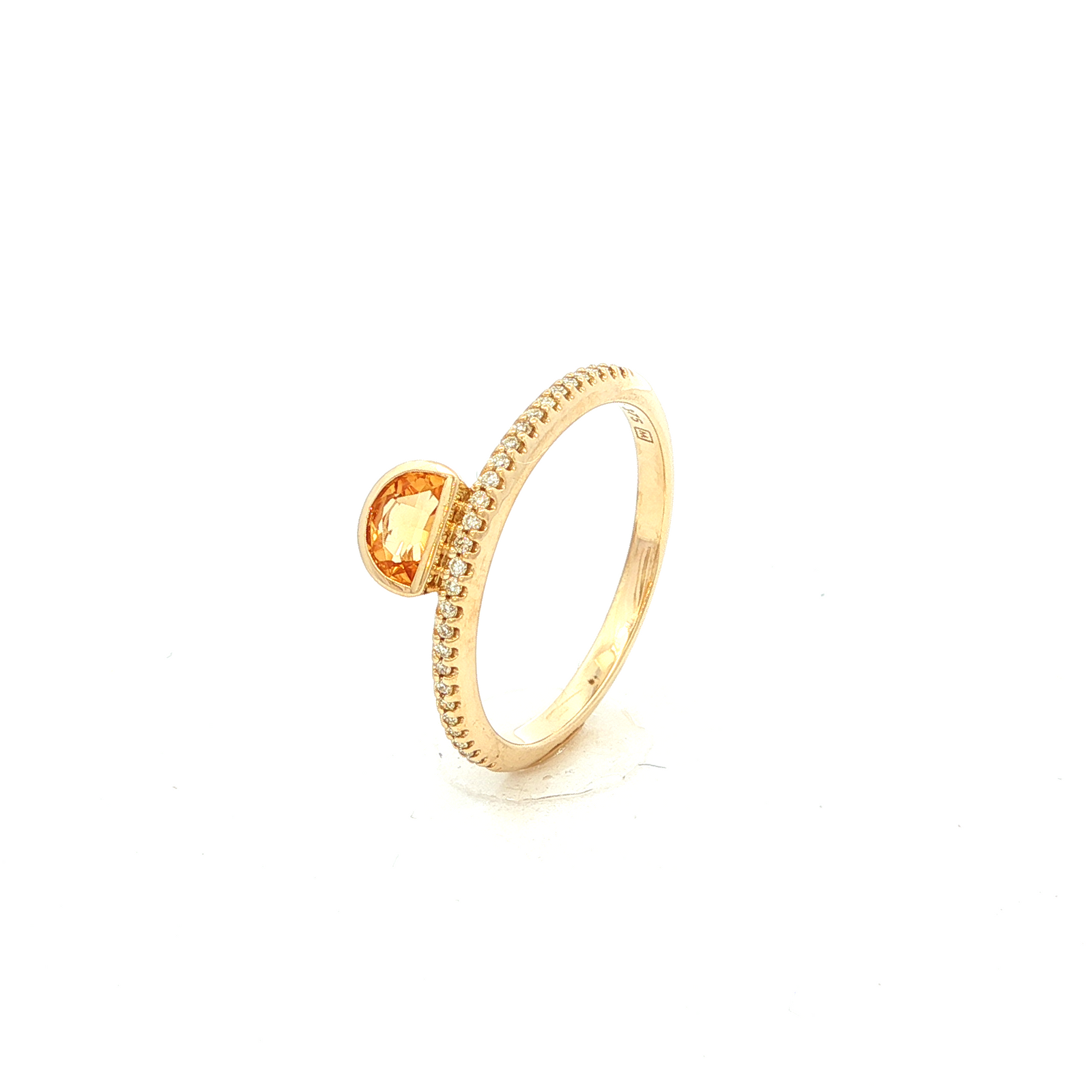 Citrine and Diamond Dress Ring in Yellow Gold