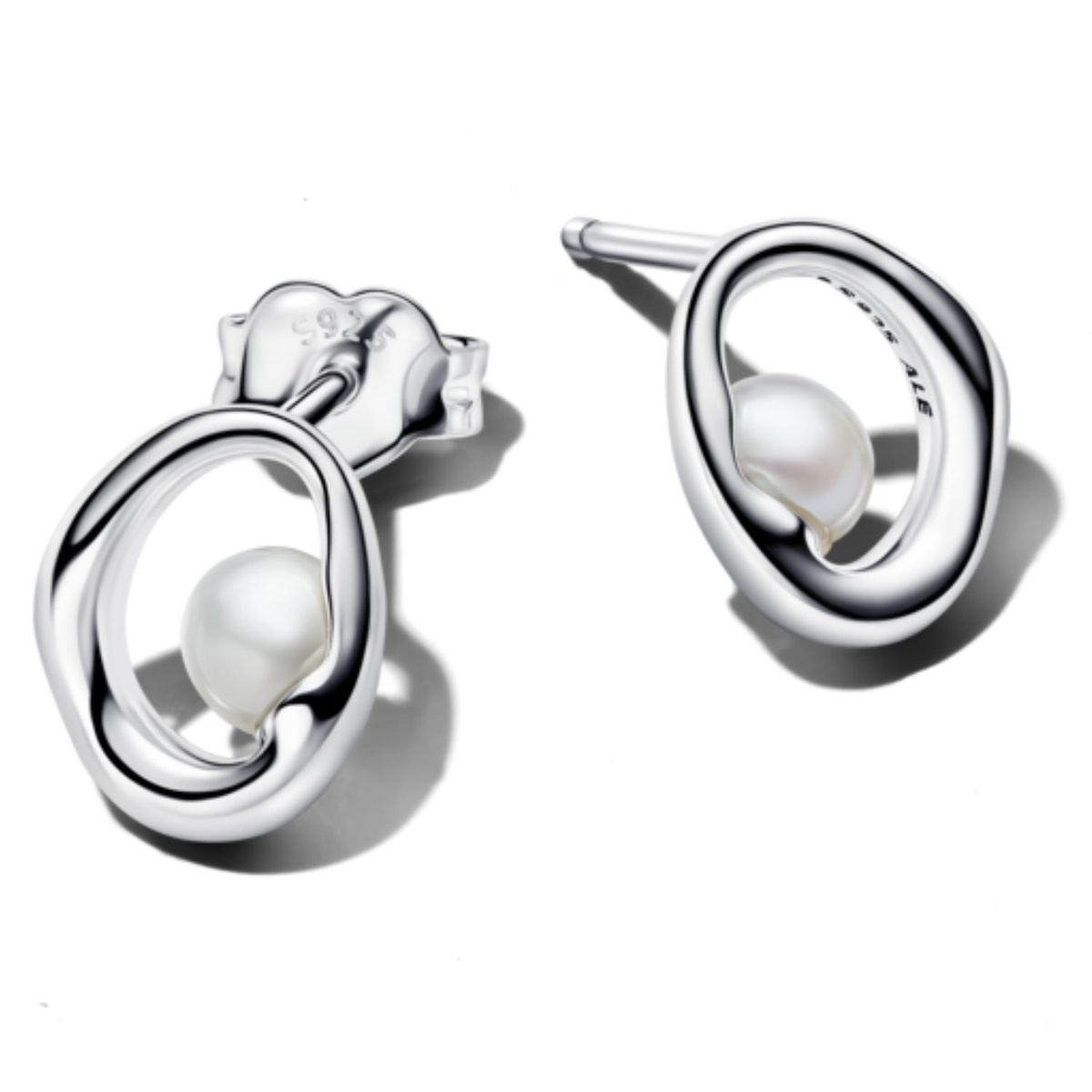 Pandora Organic Shaped Oval Button Earrings