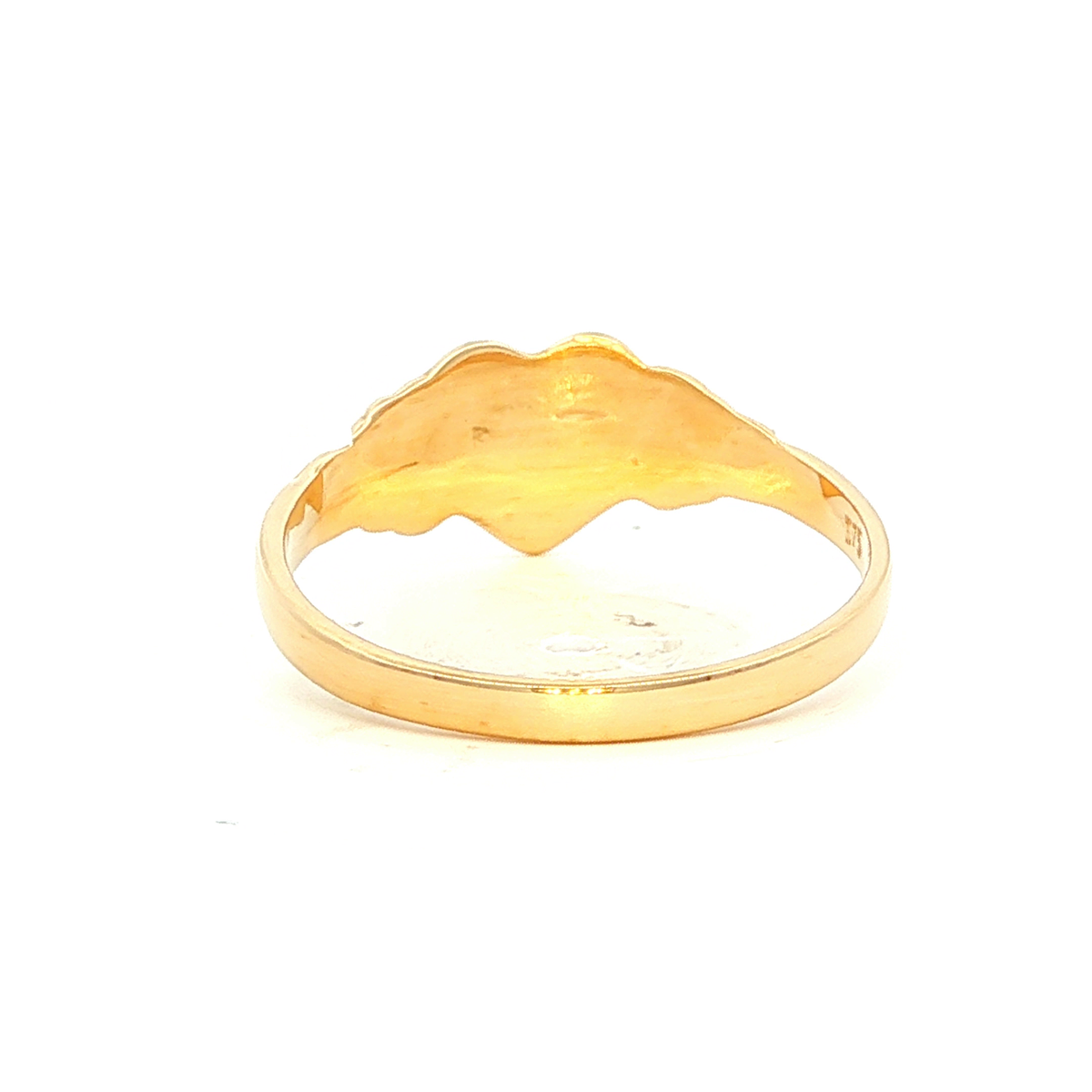 Single Heart Signet Ring with Filagree Sides