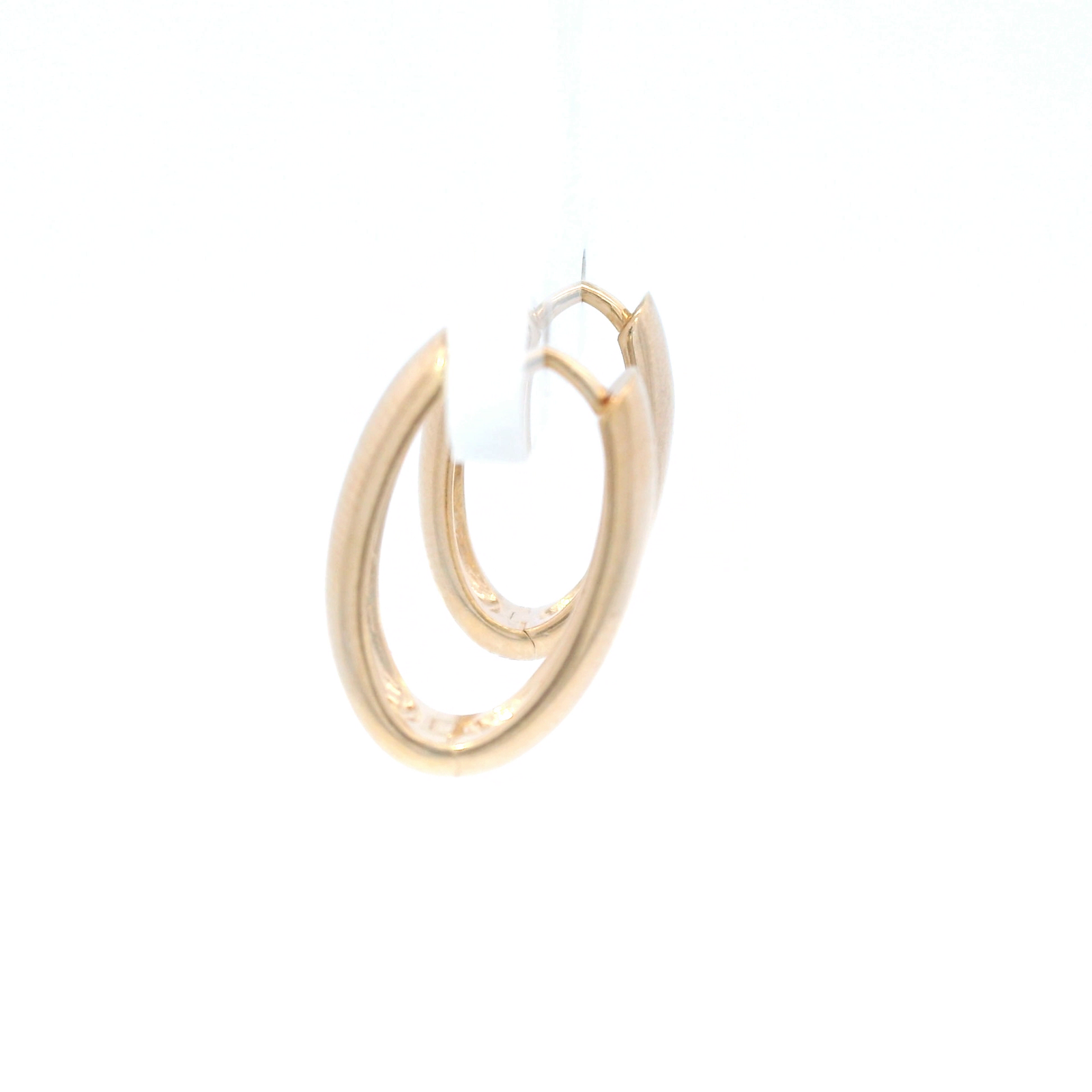 18ct YG Plated Alloy Oval Huggie Earrings