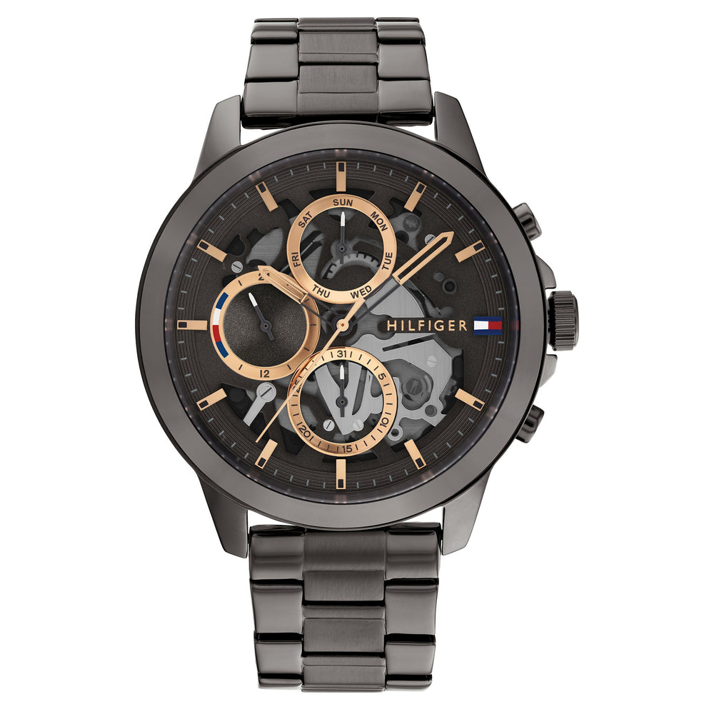 Tommy Hilfiger Grey Steel Dial Men's Multi-function Watch