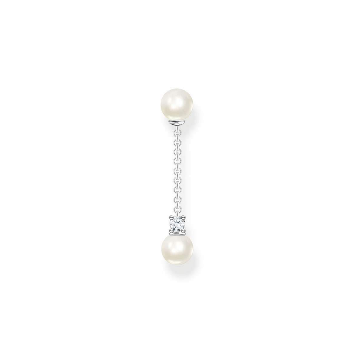 Thomas Sabo Single Earring Pearls and White Stone Silver