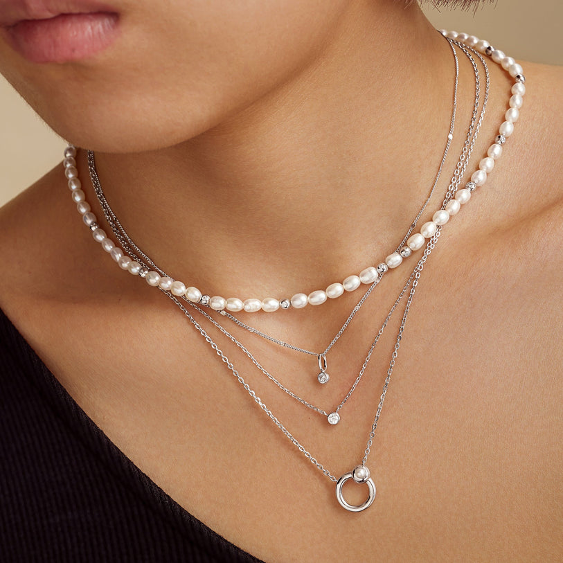 Ania Haie - Silver Round Solitaire Cubic Zirconia Necklace