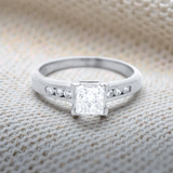 Princess Claw Set with Pave Shoulders Dress Ring