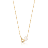 Ania Haie Gold Pearl Link Chain Necklace