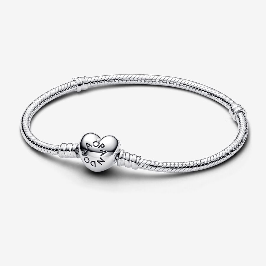 Heart Clasp Silver Bracelet