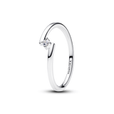 Sterling Silver Ring with Clear Cubic Zirconia