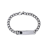 Stainless Steel / Black Enamel Men’s Medical ID Bracelet