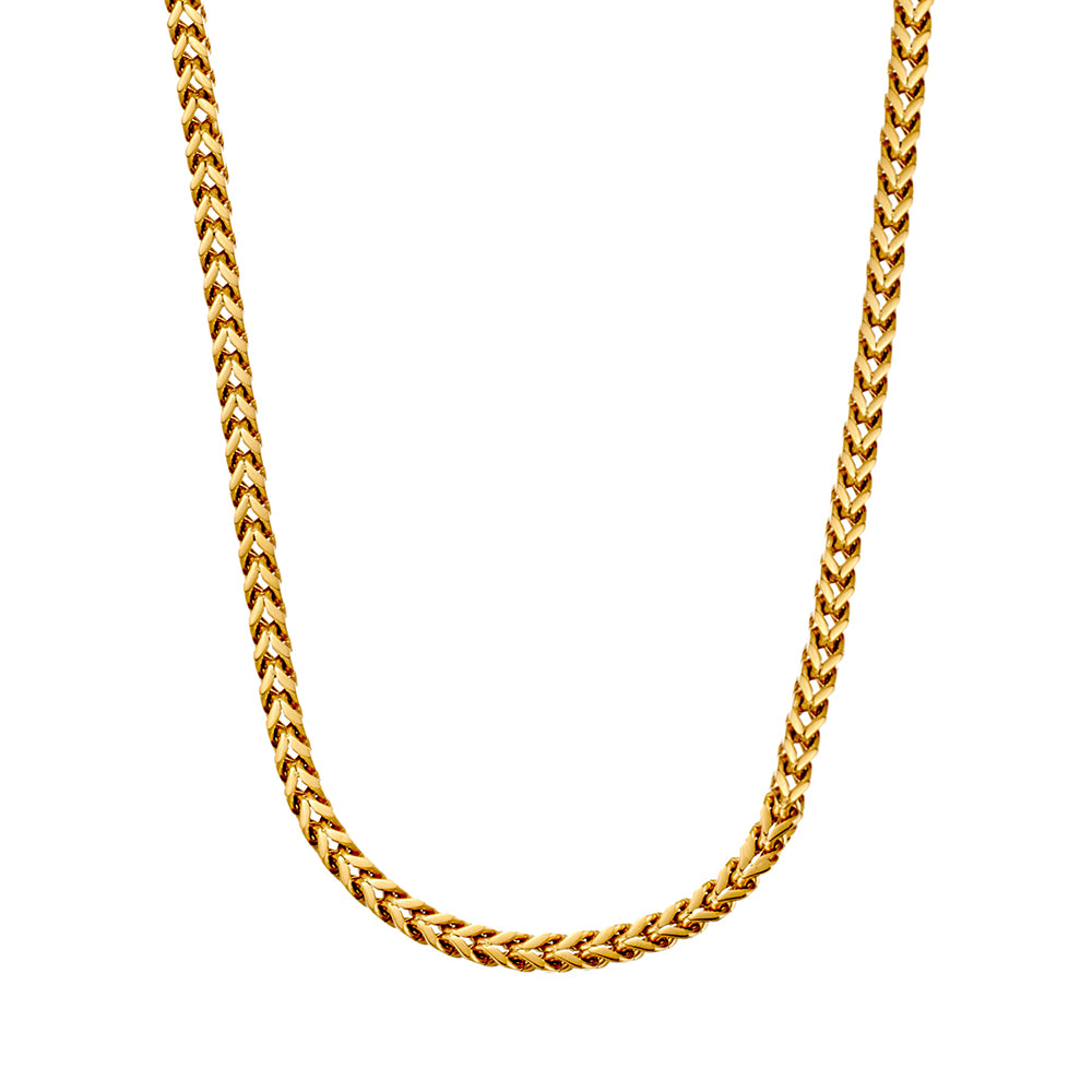 Blaze Stainless Gold Plated Steel 3D Mechanical Link Chain