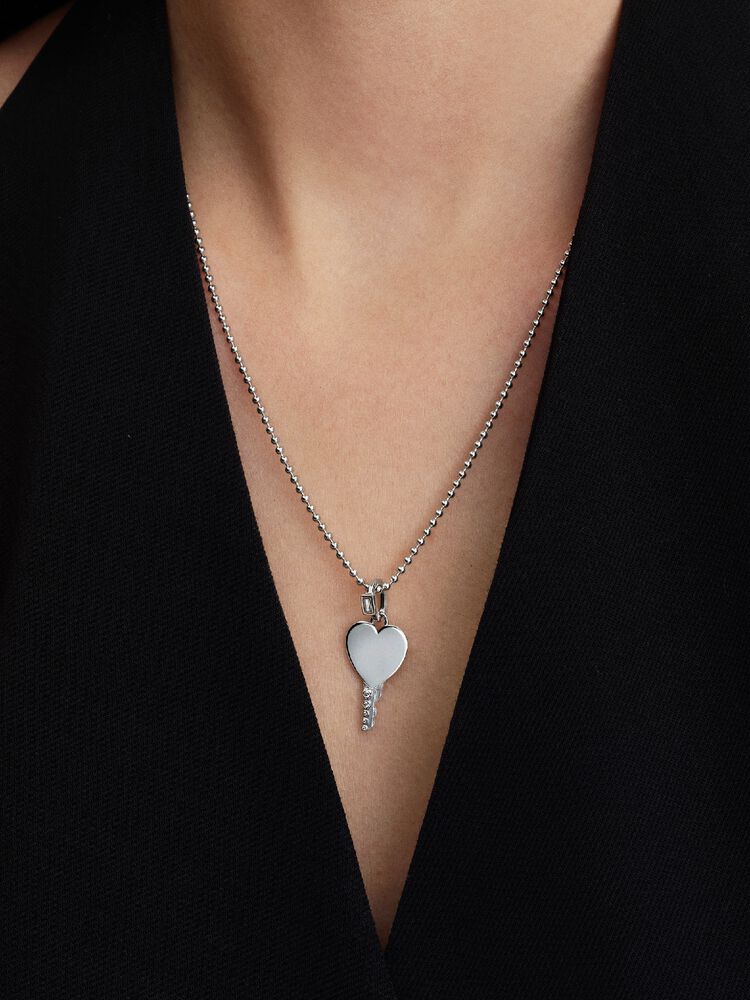 Pandora Engravable Heart Key Pendant